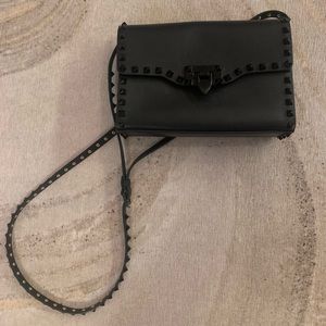 Valentino Black Rockstud Medium Crossbody Bag